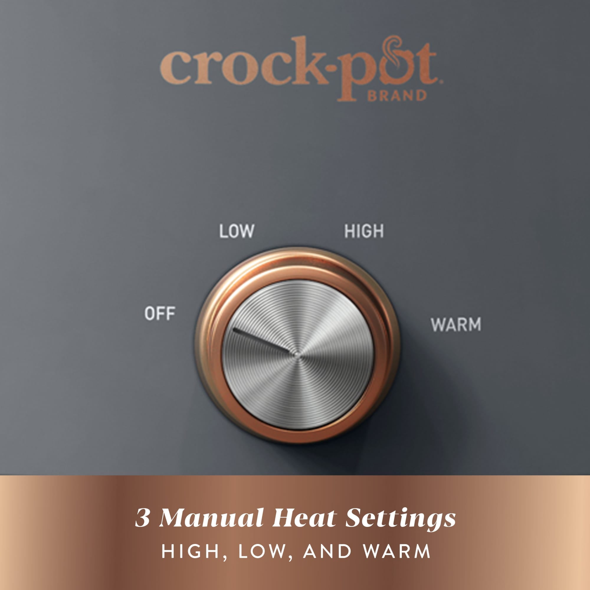 Crock-Pot® 7-Quart Classic Manual Slow Cooker, 3 Heat Settings, Mussel Gray