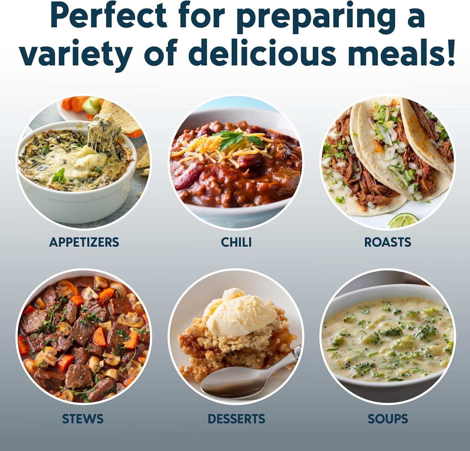 COOK WITH COLOR Slow Cooker, Crock Pot, 2-Quart Removable Stoneware Mini Crock Pot, Slate Blue