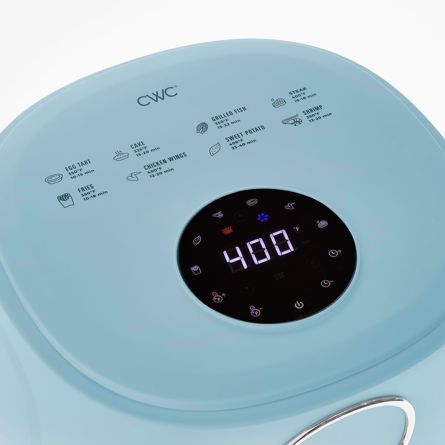 COOK WITH COLOR Air Fryer, 4Qt Glass Air Fryer, Stylish Kitchen Appliance, Slate Blue