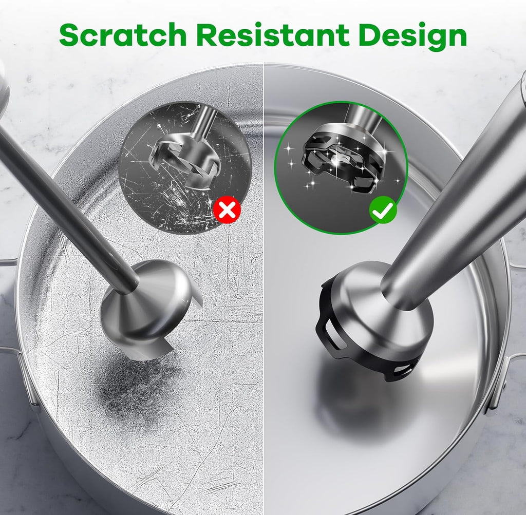 Boyun Daj Immersion Blender Handheld Corded Hand Blenders Set 1100W,Trigger Variable Speed 5 in 1 Stick Emulsifier with Chopper,Whisk and Frother for Kitchen