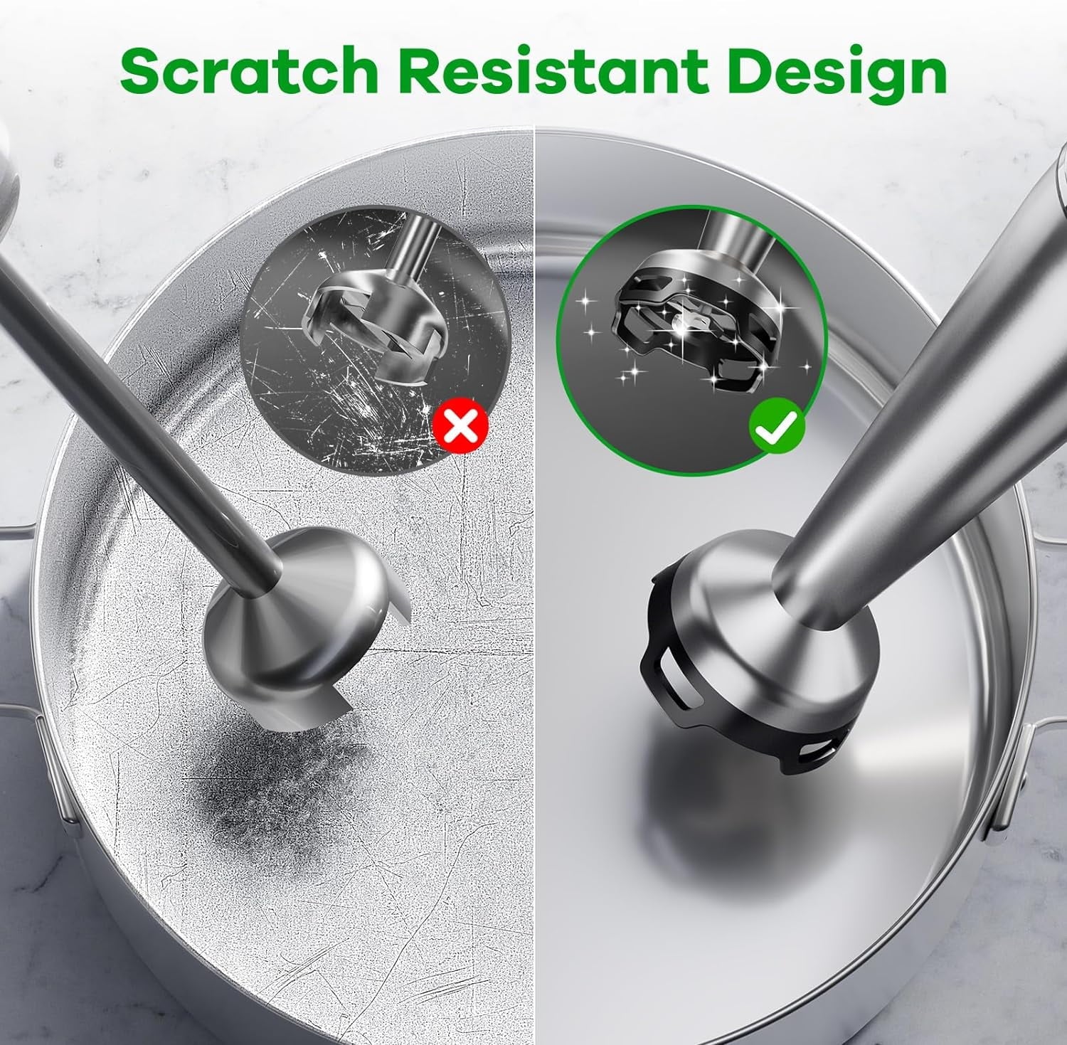 Boyun Daj Immersion Blender Handheld Corded Hand Blenders Set 1100W,Trigger Variable Speed 5 in 1 Stick Emulsifier with Chopper,Whisk and Frother for Kitchen