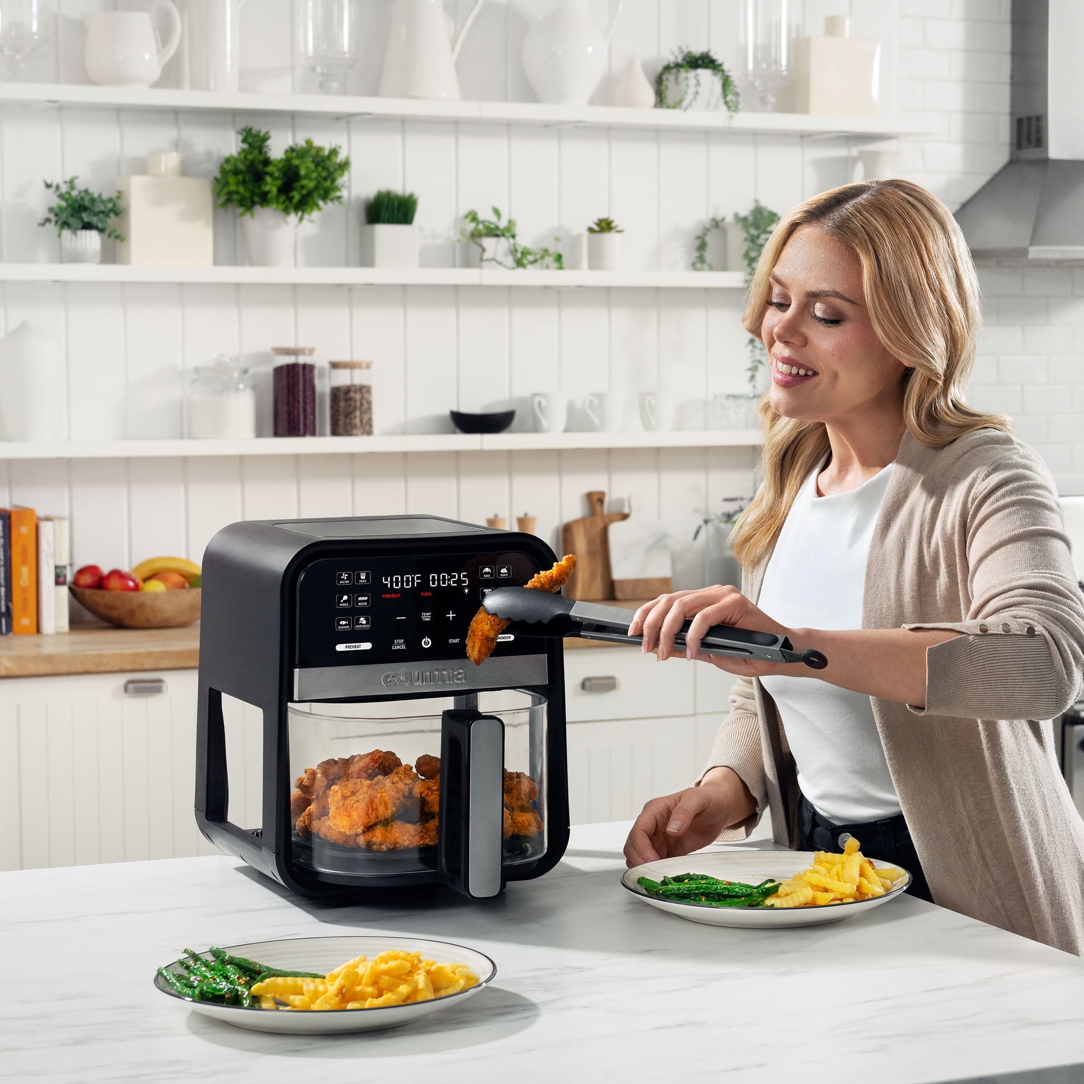 Gourmia 7-Quart Digital Air Fryer with Glass Basket and 12-One Touch Cooking Presets